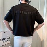 夏季店主风潮牌社会小伙个性简约印花宽松短袖T恤T808-P48控68，男装T恤，电商A400-1（原B352）