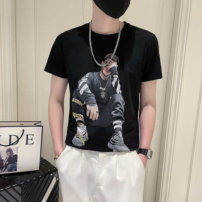 T707-P40夏季新款T恤男短袖人物数码印花圆领短袖上衣-4控60,男装T恤,电商A400-1（原B352）