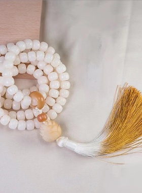 白玉菩提根多圈手串108颗佛珠渐变莲花菩提子手链文玩念珠男女