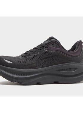 代购Hoka OneOne女士跑步鞋缓震轻盈透气稳定支撑黑色网面材质