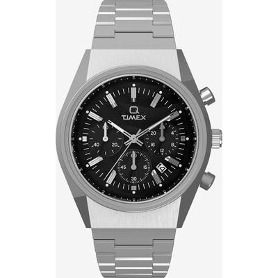 代购Timex天美时男士腕表计时夜光日期测速金属钢带防水黑色