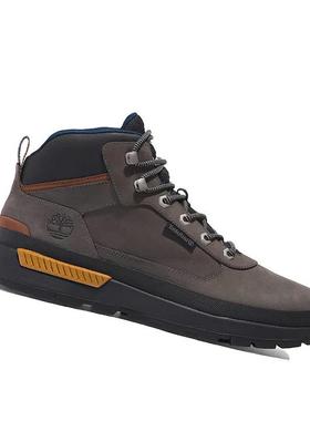 代购TIMBERLAND添柏岚徒步鞋男士轻便舒适防锈耐磨高帮灰色橙色