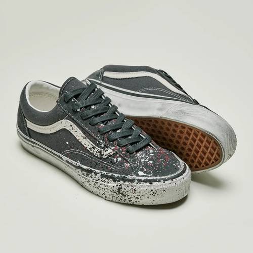 代购VANS PREMIUM OLD SKOOL 36油漆泼墨做旧复古男士休闲板鞋