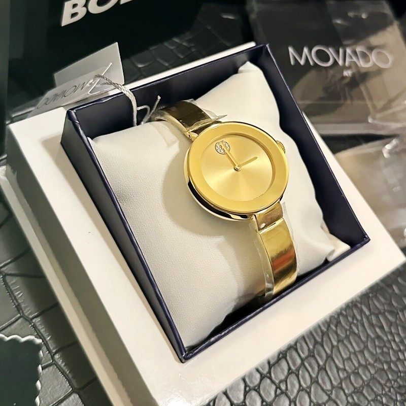 代购代购摩凡陀Movado 金色手表女手镯式简约小表盘腕表3600201