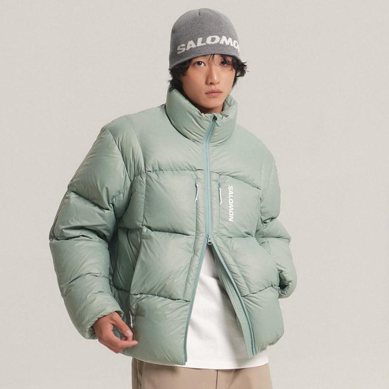 代购SALOMON萨洛蒙男士羽绒服保暖防风轻便轻量羽绒服立领长袖