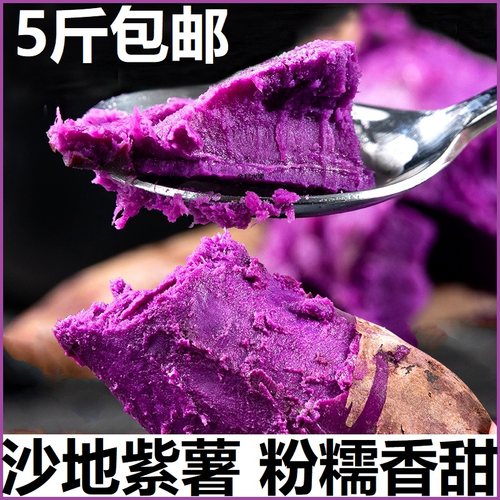 紫薯5斤新鲜地瓜产自山东威海荣成农家自种泰紫1号软糯香甜紫罗兰