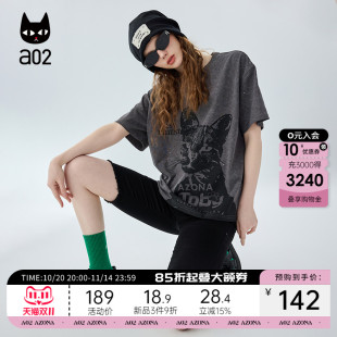 小众独特别致上衣纯棉半袖 a02纯棉宽松短袖 夏季 爆款 女T恤2025新款