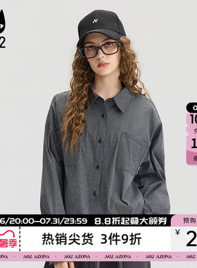 a02黑白格子衬衫女2026新款春秋宽松衬衣外套短款氛围感秋装上衣