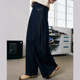 牛仔裤 a02拉腿侧折轻薄宽松显瘦阔腿裤 2025春秋高腰休闲气质女式