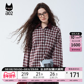 冬季 a02宽松格子衬衫 女2025新款 加绒加厚保暖磨毛设计感衬衣外套