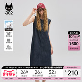 背心裙秋夏季 a02木耳边宽松无袖 牛仔连衣裙女2025新款 穿搭裙子