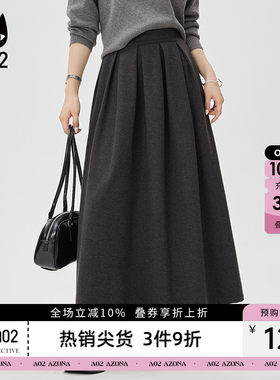 a02宽松加绒加厚休闲半身裙女2025新款冬季中长款裙子通勤穿搭