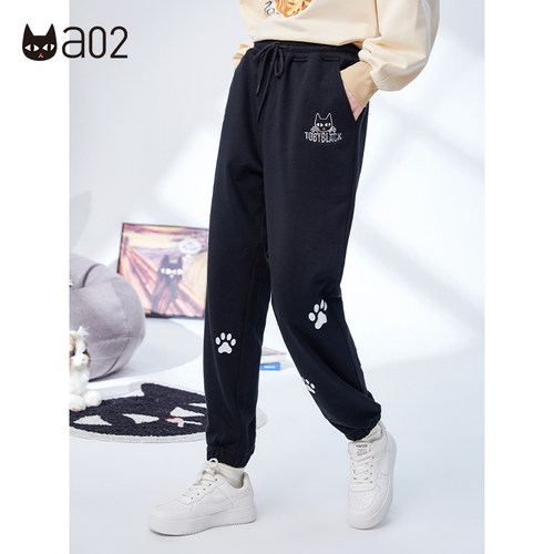 a02宽松显瘦俏皮可爱休闲束脚裤