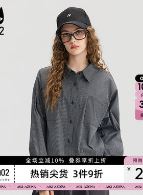 a02黑白格子衬衫女2026新款春秋宽松衬衣外套短款氛围感秋装上衣