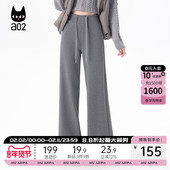 a02宽松加绒加厚保暖休闲裤 通勤穿搭 运动卫裤 子女2025新款 冬季