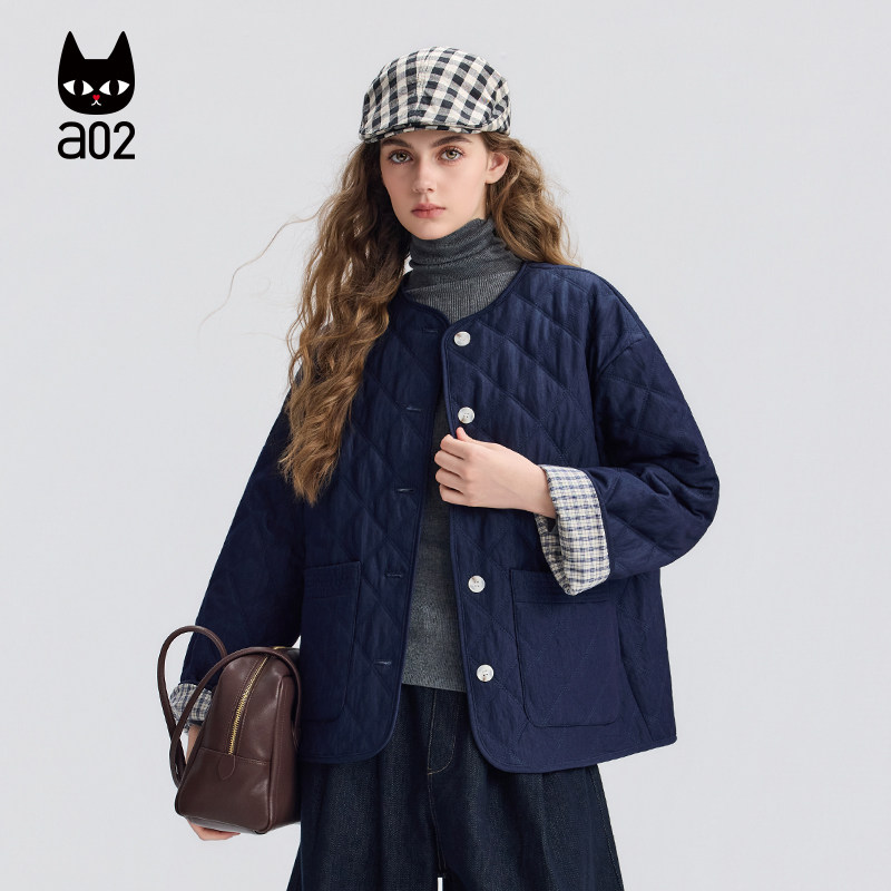 a02宽松菱格棉服女2025新款冬季加厚保暖夹棉外套大口袋冬装棉衣,女装/女士精品,棉衣/棉服,淘宝优惠券,粉丝福利购,淘宝优惠卷