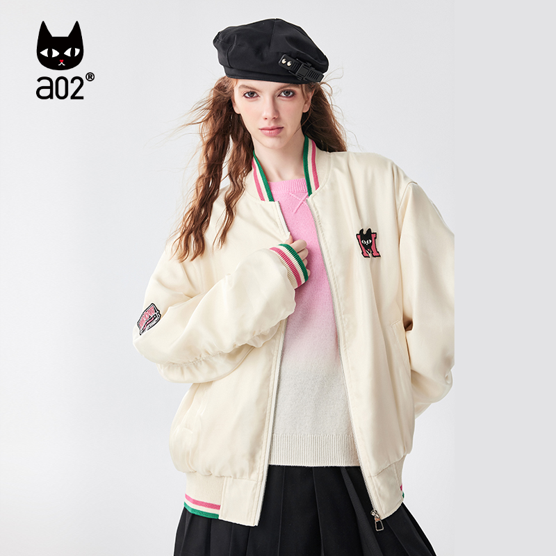 a02青春感棒球服梭织立领