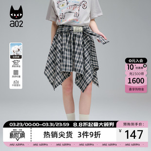 短裙 百褶裙设计感裙子学院风夏装 a02格子半身裙女2026新款 夏季