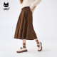 女装 a02非正式 学院风女士灯芯绒半身A型裙2025年秋冬新款 中长裙子