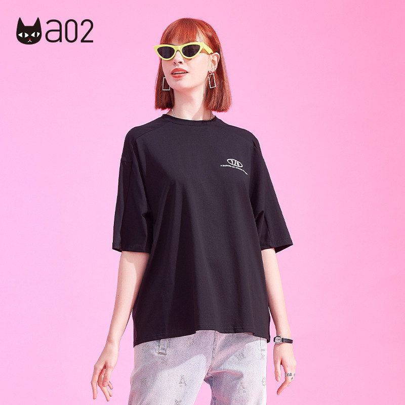a02甜酷卡通字母印花圓領短袖T恤女2021新款清爽減齡寬松百搭上衣在類目 女裝/女士精品, T恤中 - 來自Buy2taobao.com提供專業的淘寶代購服務