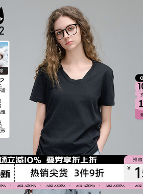 a02亚麻宽松显瘦短袖T恤女2026新款初夏穿搭莱赛尔半袖设计感上衣