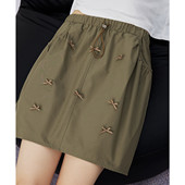 防走光 抽绳松紧蝴蝶结装 饰工装 a02 半身裙夏季 休闲半截裙