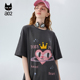女士夏装 a02短袖 夏季 纯棉宽松圆领印花上衣半袖 女T恤2025新款 爆款