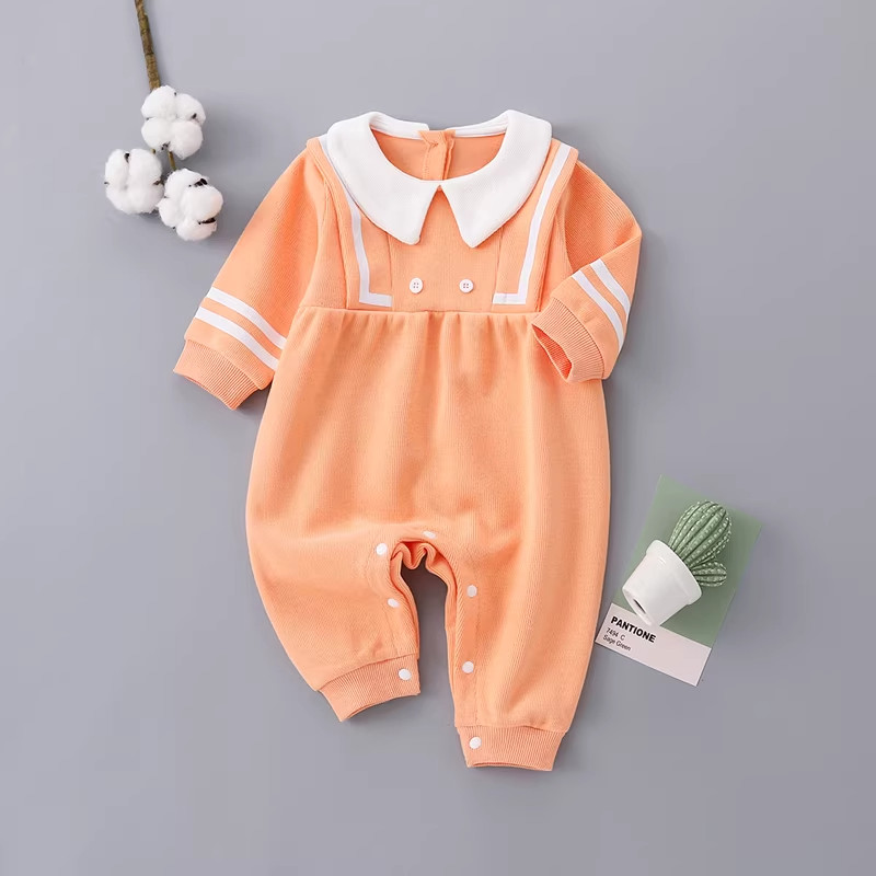 女宝宝秋装长袖连体衣外出衣服春秋01岁新生儿婴儿公主哈衣家居服