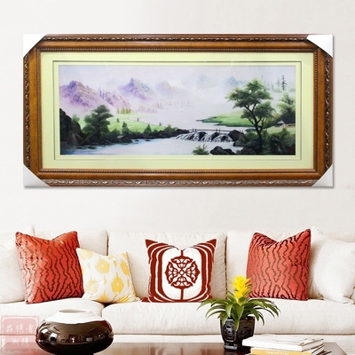 湘绣 小桥流水人家 山村气息山水画 手工刺绣 乔迁高升旅游纪念品