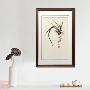湘绣 兰生幽谷 倍清香兰花清静简约素雅小挂件传统工艺纯手工刺绣