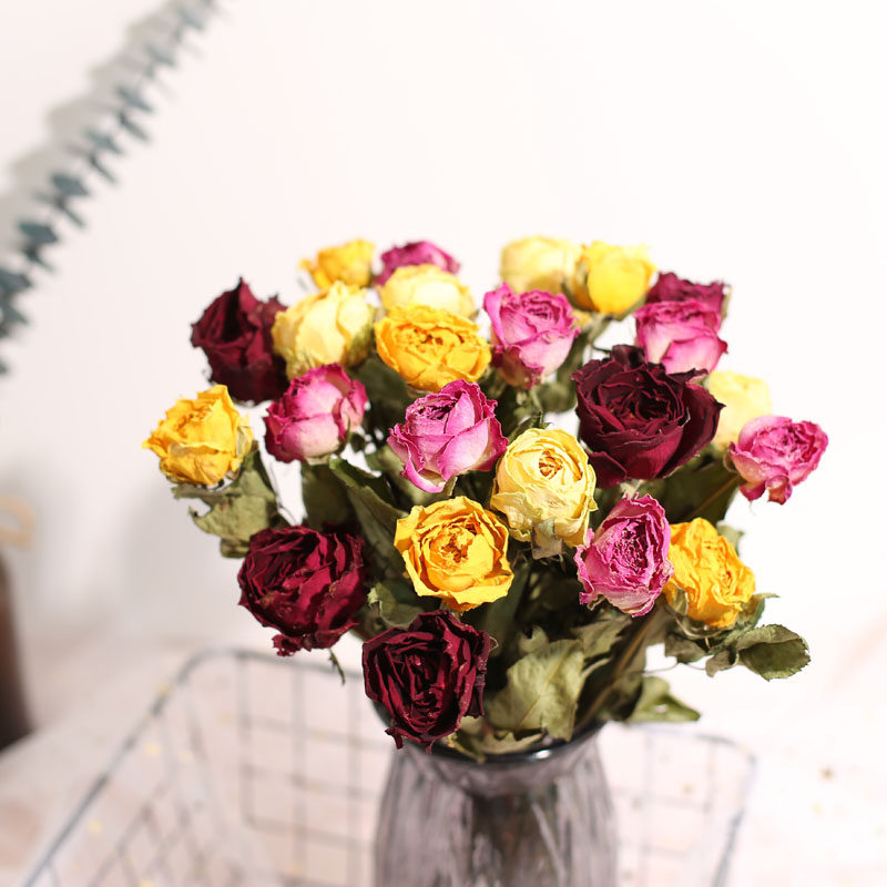 云南干花花束玫瑰ins网红客厅家居装饰摆件拍照道具diy文艺真花