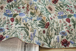 田园风粗纺女装 饰布料 春秋沙发布赫本风连衣裙面料箱包厚实外套装