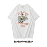 Ретро летняя мультяшная футболка с коротким рукавом подходит для мужчин и женщин, в американском стиле, круглый воротник