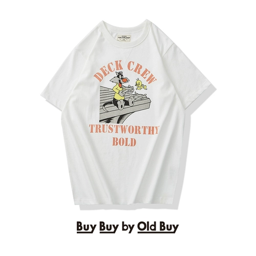 Ретро летняя мультяшная футболка с коротким рукавом подходит для мужчин и женщин, в американском стиле, круглый воротник