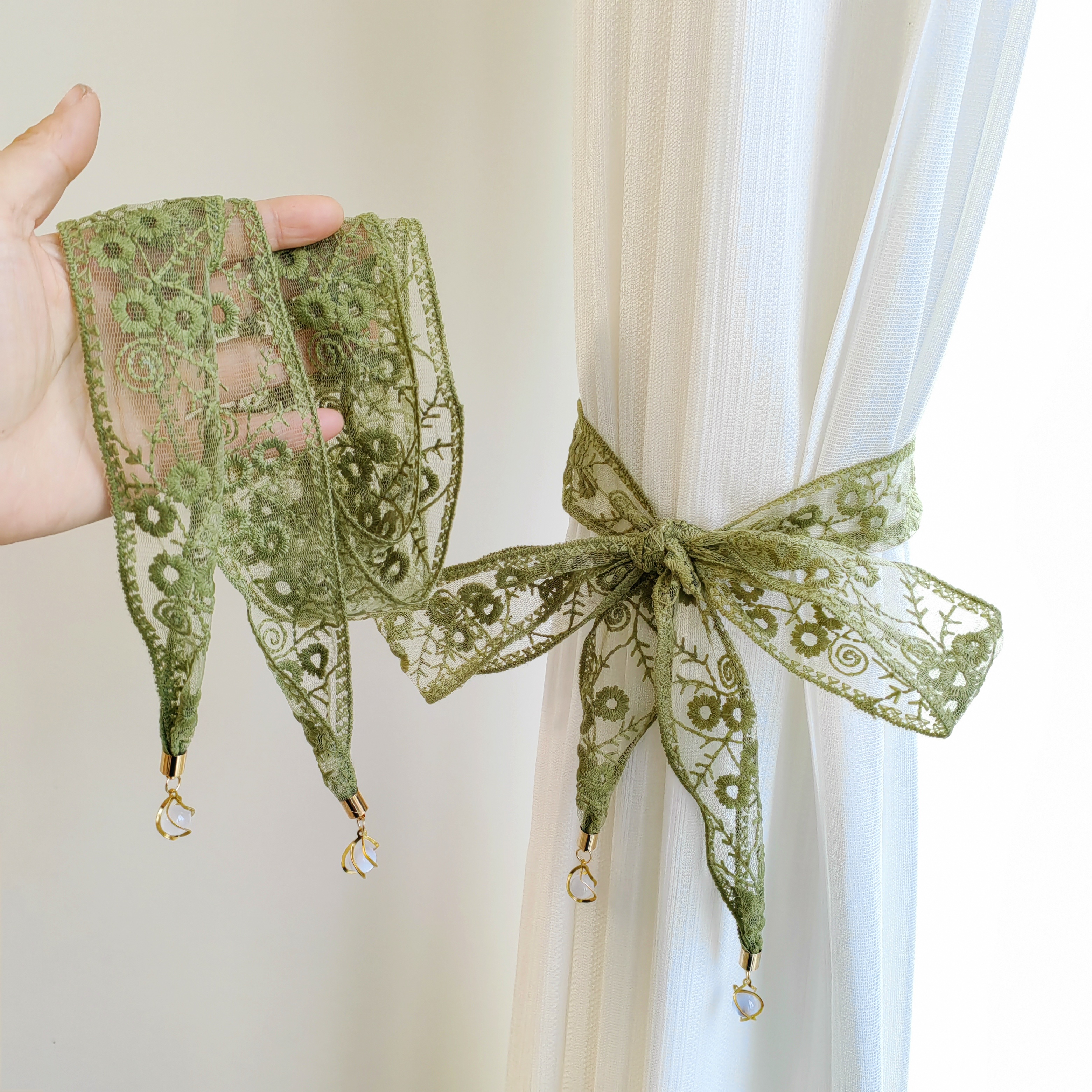 蕾丝长飘带丝带蝴蝶结窗帘绑带纱窗绑绳女连衣裙腰带多用锁骨链