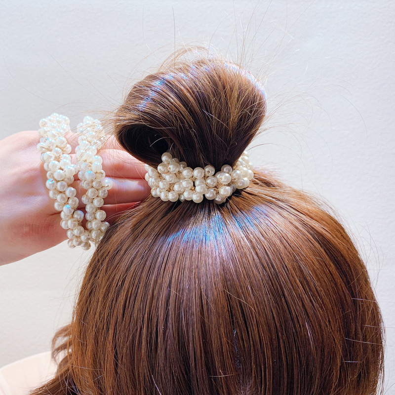 珍珠编织发圈手链两用头绳发饰女网红扎头发皮筋日韩百搭头饰发绳