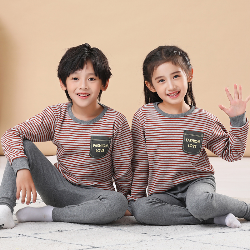 春秋冬儿童睡衣纯棉男孩女童