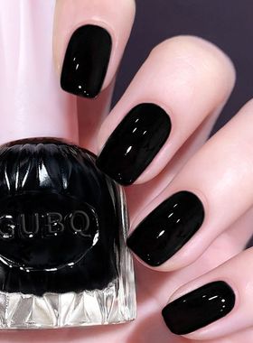 排排猪指甲油免烤快干持久无味水性显白流行经典黑色美甲油不可剥