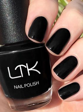 经典黑色指甲油免烤快干持久防水不可剥显白流行气质高档美甲套装