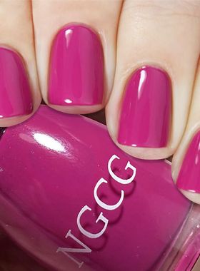 梦露精品玫红色指甲油免烤快干持久防水不可剥不掉色显白美甲油