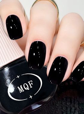 排排猪黑色指甲油免烤速干持久显白无味水性不可撕拉美甲油套装