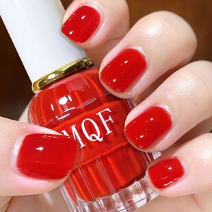排排猪红色指甲油免烤快干持久无味水性不可剥显白流行美甲套装