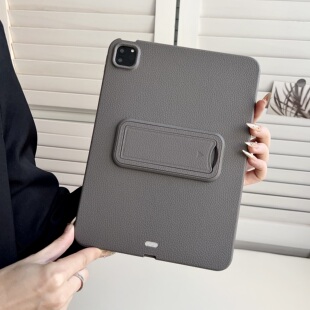 皮纹支架ipad11代保护壳防摔pro2025款平板保护套11寸折叠支架ipad10后壳4全包第九代8软壳无盖纯色air7/6