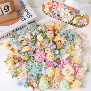 仿真小花朵材料包 假花绢花DIY手工环创花环材料簪花学士帽装饰花