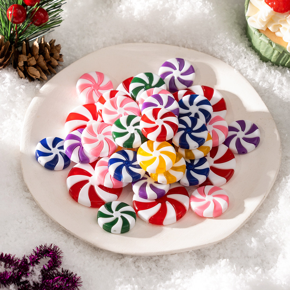 圣诞节装饰品仿真糖果圣诞树挂件棒棒糖风车红白糖节日氛围装饰