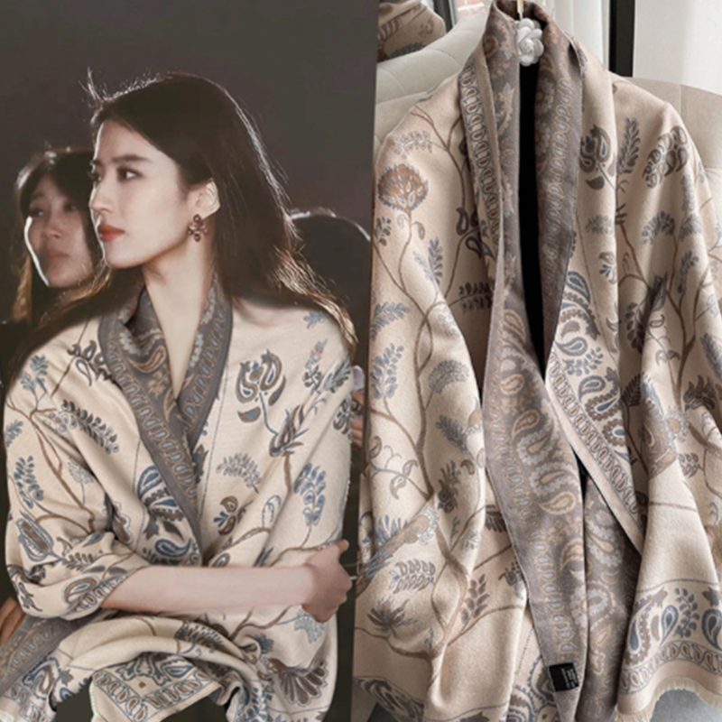 明星同款仿羊绒围巾女士高档披肩