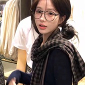 棉麻双面格子围巾韩系氛围感披肩女2025新款 文艺复古秋冬保暖围脖