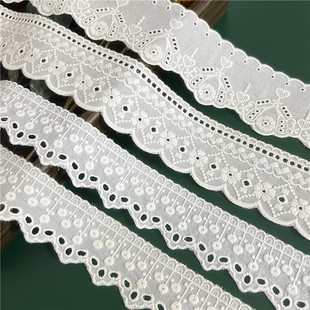 蒲公英刺绣双边水洗棉布花边女装服饰家纺辅料洛丽塔裙边纯棉蕾丝