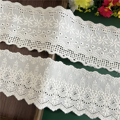 精品双边刺绣复古蕾丝水洗棉布花边女装服饰旗袍高定家纺桌旗辅料