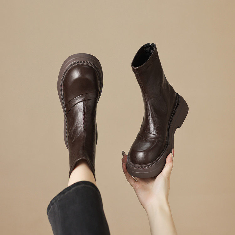 马丁靴显瘦靴小个子短靴子2025新款大码女靴41一43瘦瘦靴高跟靴子,女鞋,弹力靴/袜靴,淘宝优惠券,粉丝福利购,淘宝优惠卷